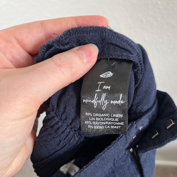 Nic+Zoe Womens Navy Blue Organic Linen Rumba Park Wide-Leg Crop Pant 12 - Picture 12 of 15